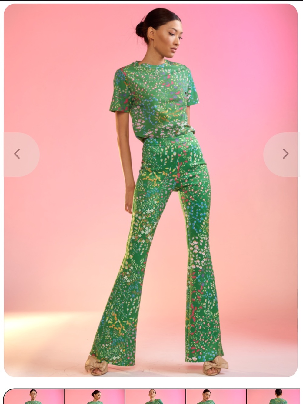 Cynthia Rowley bonded fit and flare green pant